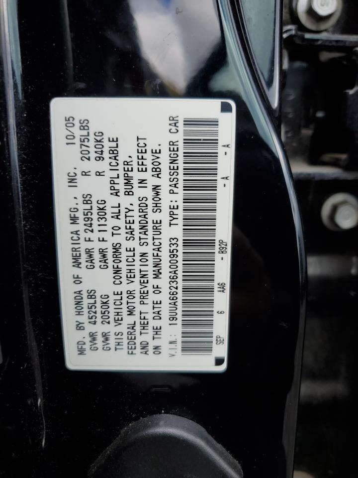 2006 Acura 3.2Tl VIN: 19UUA66236A009533 Lot: 82194155