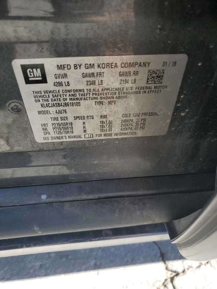 2018 Buick Encore Preferred VIN: KL4CJASB4JB618100 Lot: 82642945