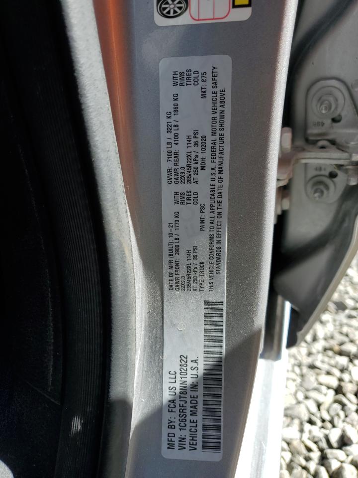 2022 Ram 1500 Laramie VIN: 1C6SRFJT8NN102822 Lot: 82238345