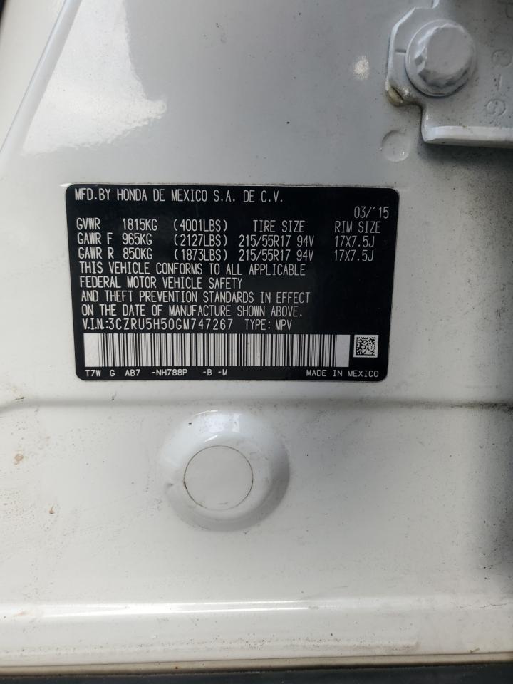 2016 Honda Hr-V Ex VIN: 3CZRU5H50GM747267 Lot: 85909335