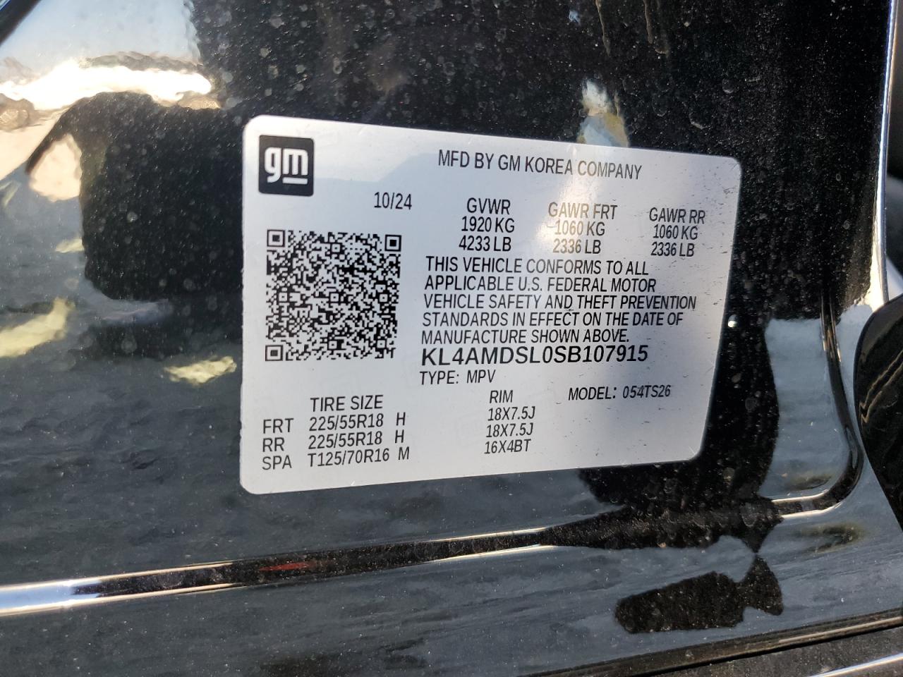 2025 Buick Encore Gx Sport Touring VIN: KL4AMDSL0SB107915 Lot: 82563025