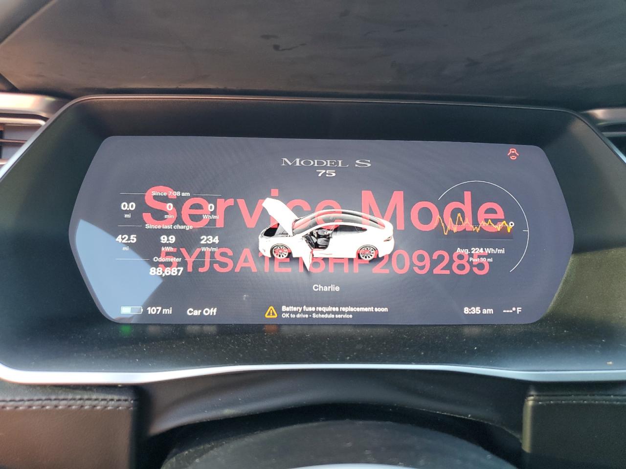 2017 Tesla Model S VIN: 5YJSA1E18HF209285 Lot: 86659065