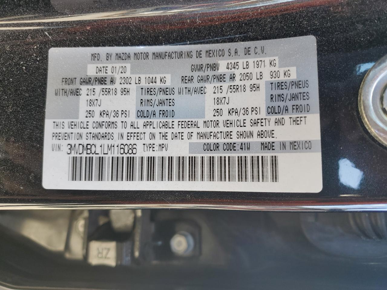 2020 Mazda Cx-30 Select VIN: 3MVDMBCL1LM116086 Lot: 84963695