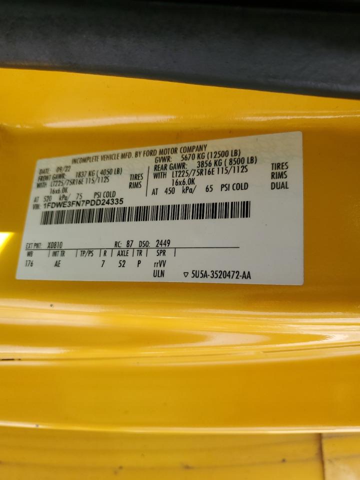 2023 Ford Econoline E350 Super Duty Cutaway Van VIN: 1FDWE3FN7PDD24335 Lot: 81634735