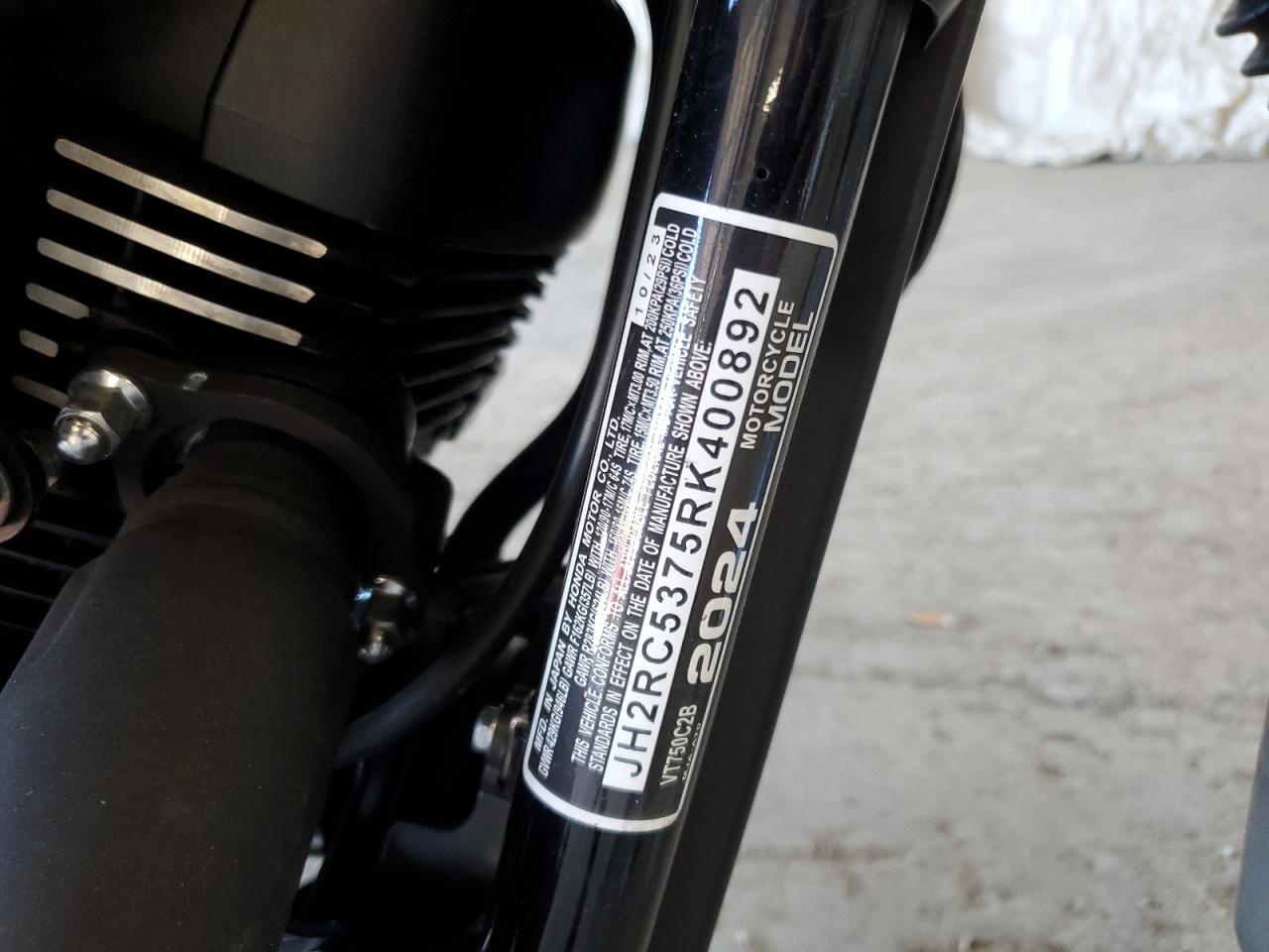 2024 Honda Vt750 C2B VIN: JH2RC5375RK400892 Lot: 89551475