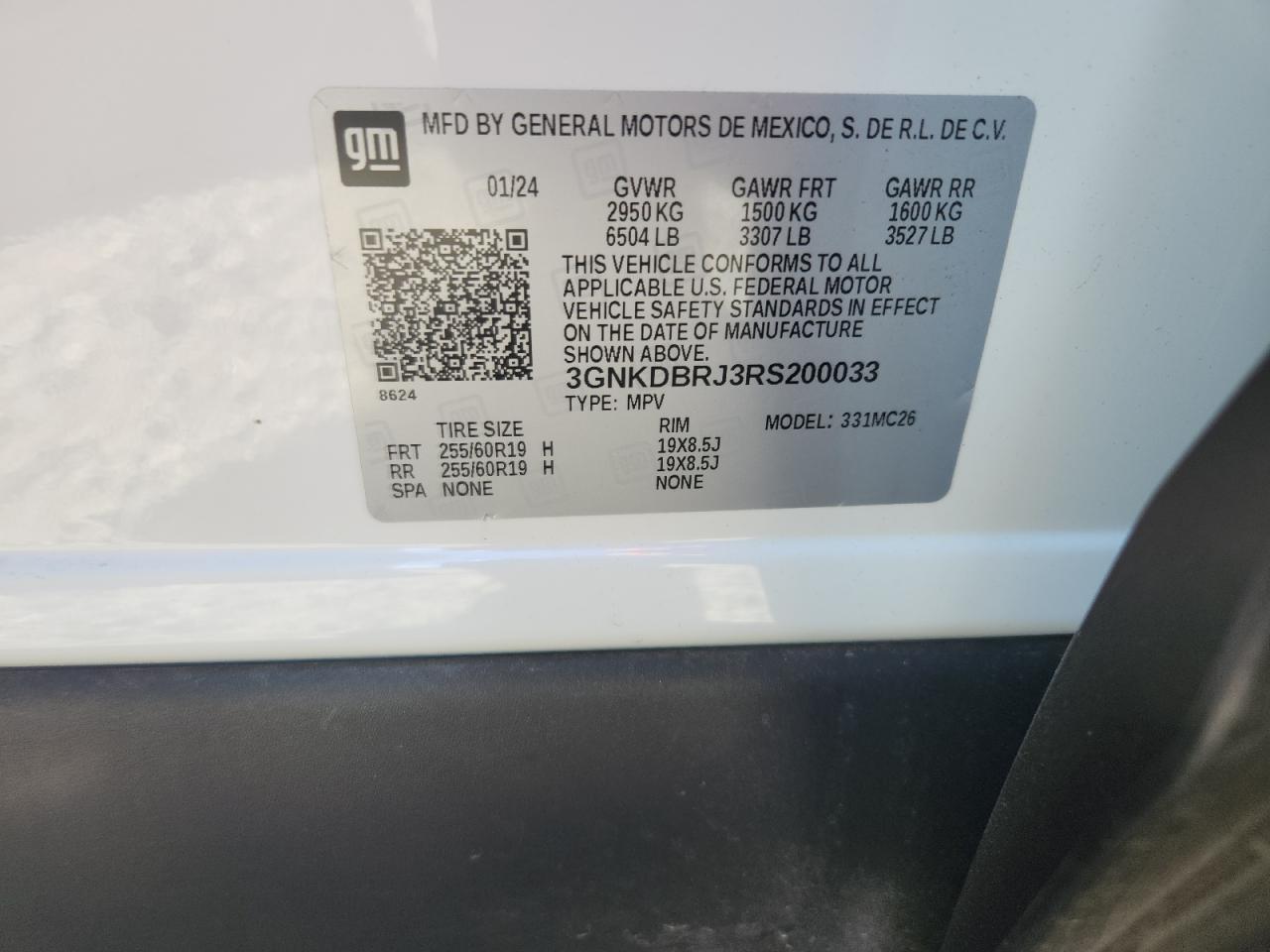 2024 Chevrolet Blazer 2Lt VIN: 3GNKDBRJ3RS200033 Lot: 82403145