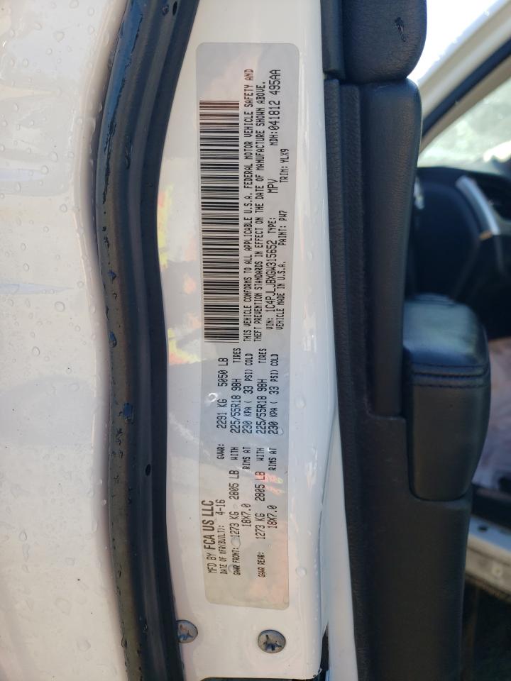 2016 Jeep Cherokee Overland VIN: 1C4PJLJBXGW315652 Lot: 89884595