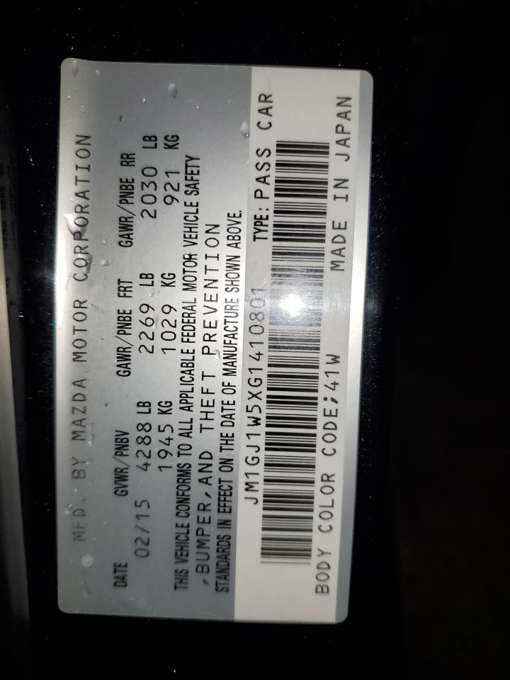 2016 Mazda 6 Grand Touring VIN: JM1GJ1W5XG1410801 Lot: 85391325