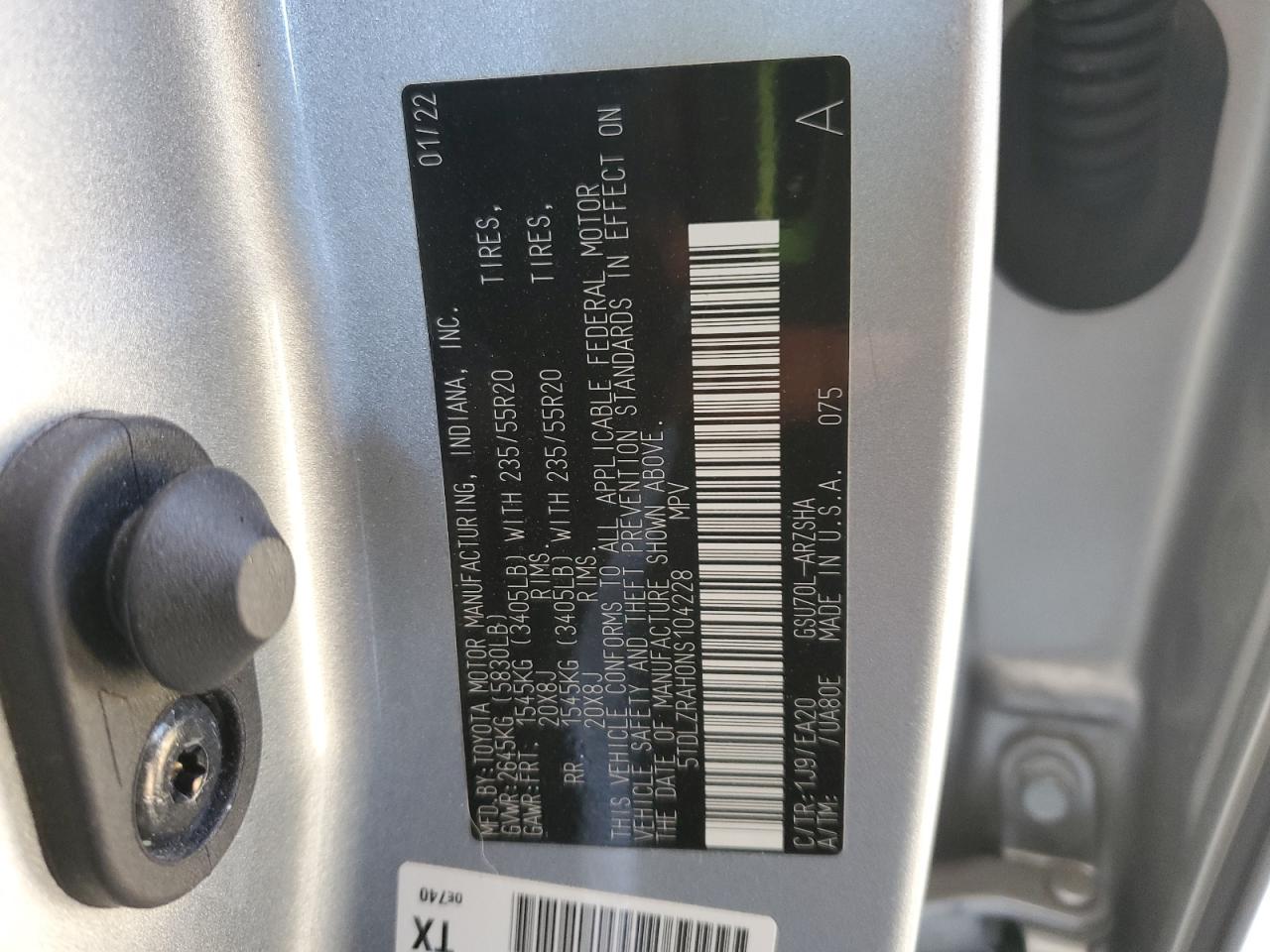 2022 Toyota Highlander Xse VIN: 5TDLZRAH0NS104228 Lot: 84605795