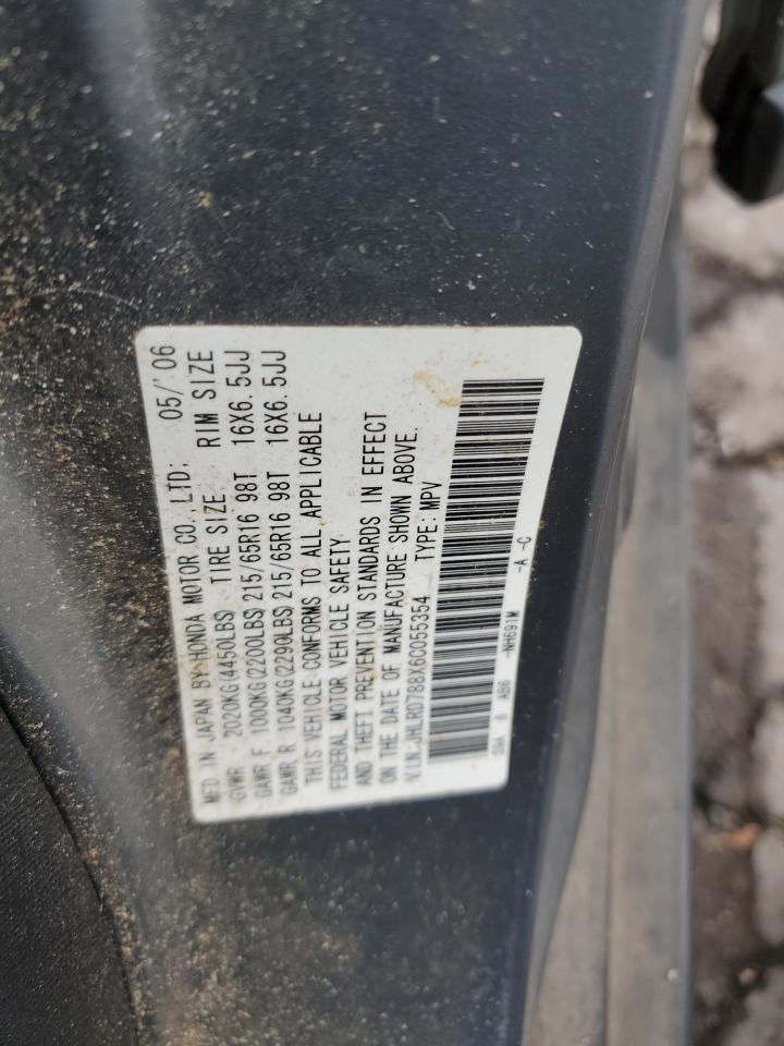 2006 Honda Cr-V Ex VIN: JHLRD788X6C055354 Lot: 86170795