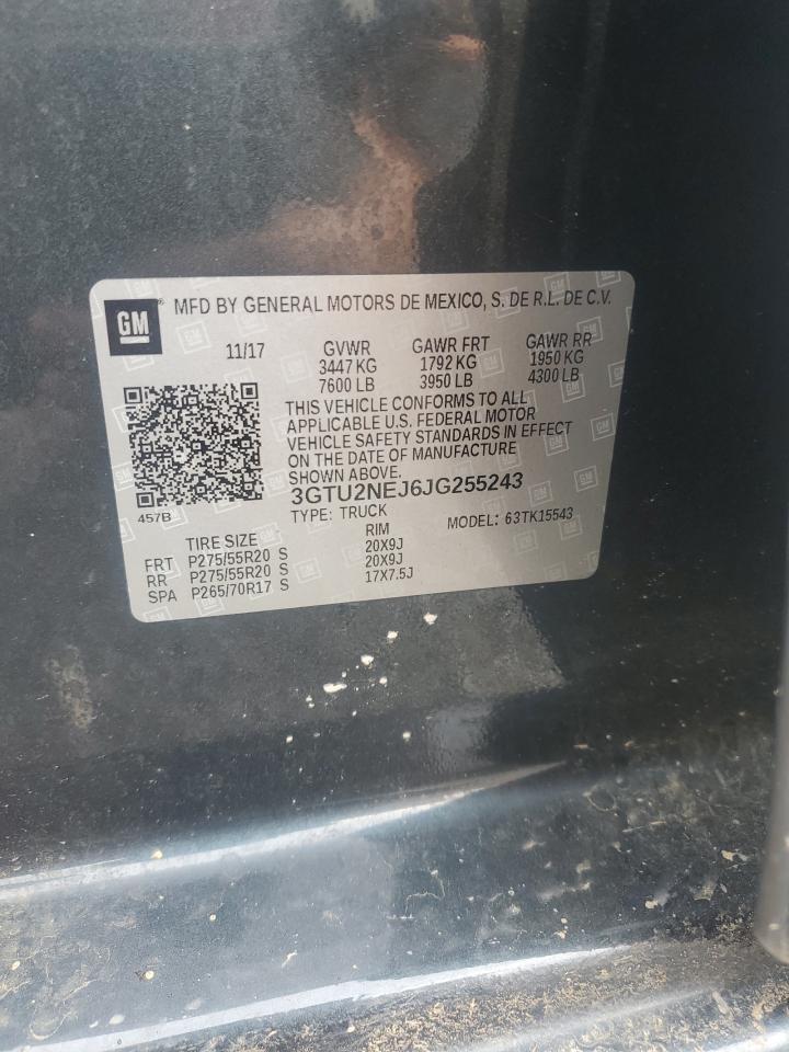 2018 GMC Sierra K1500 Slt VIN: 3GTU2NEJ6JG255243 Lot: 85267805