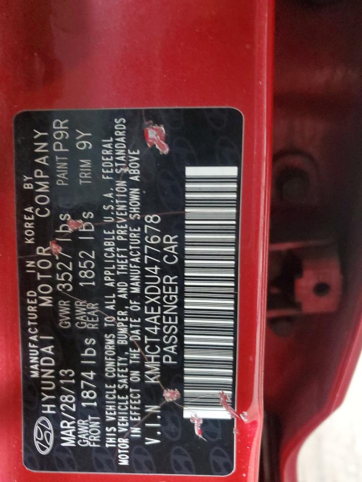 2013 Hyundai Accent Gls VIN: KMHCT4AEXDU477678 Lot: 90631555