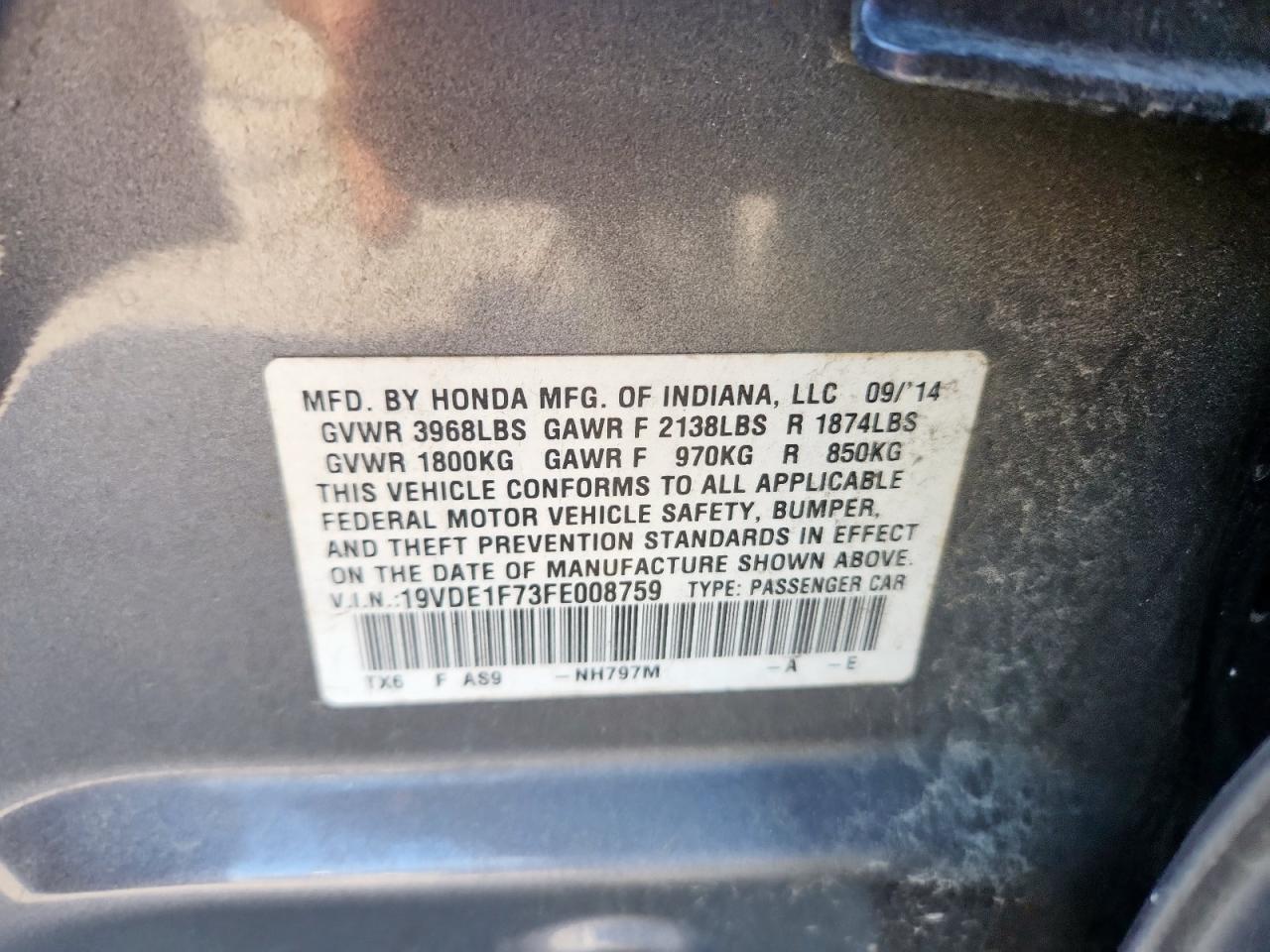 2015 Acura Ilx 20 Tech VIN: 19VDE1F73FE008759 Lot: 84608385
