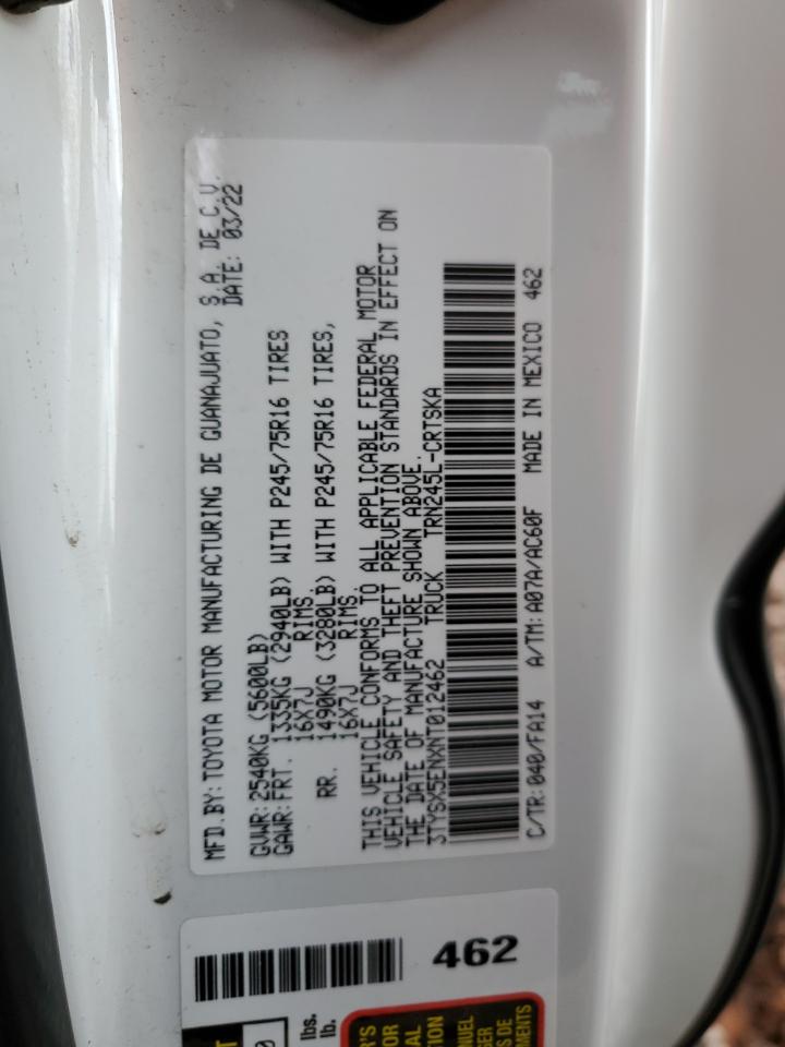 2022 Toyota Tacoma Access Cab VIN: 3TYSX5ENXNT012462 Lot: 86455615