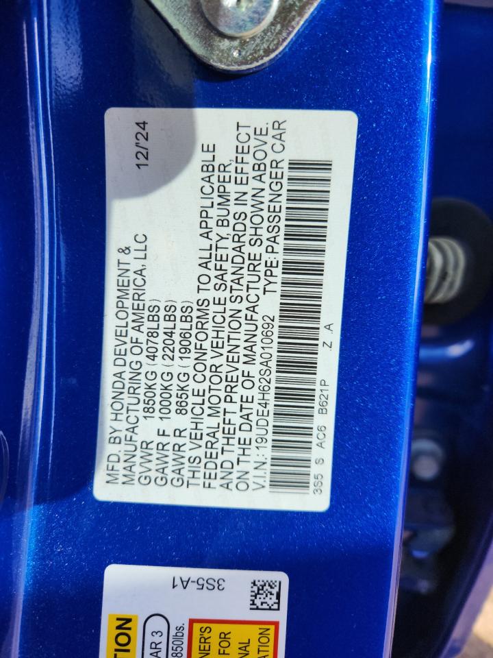 2025 Acura Integra A-Spec Tech VIN: 19UDE4H62SA010692 Lot: 82635605