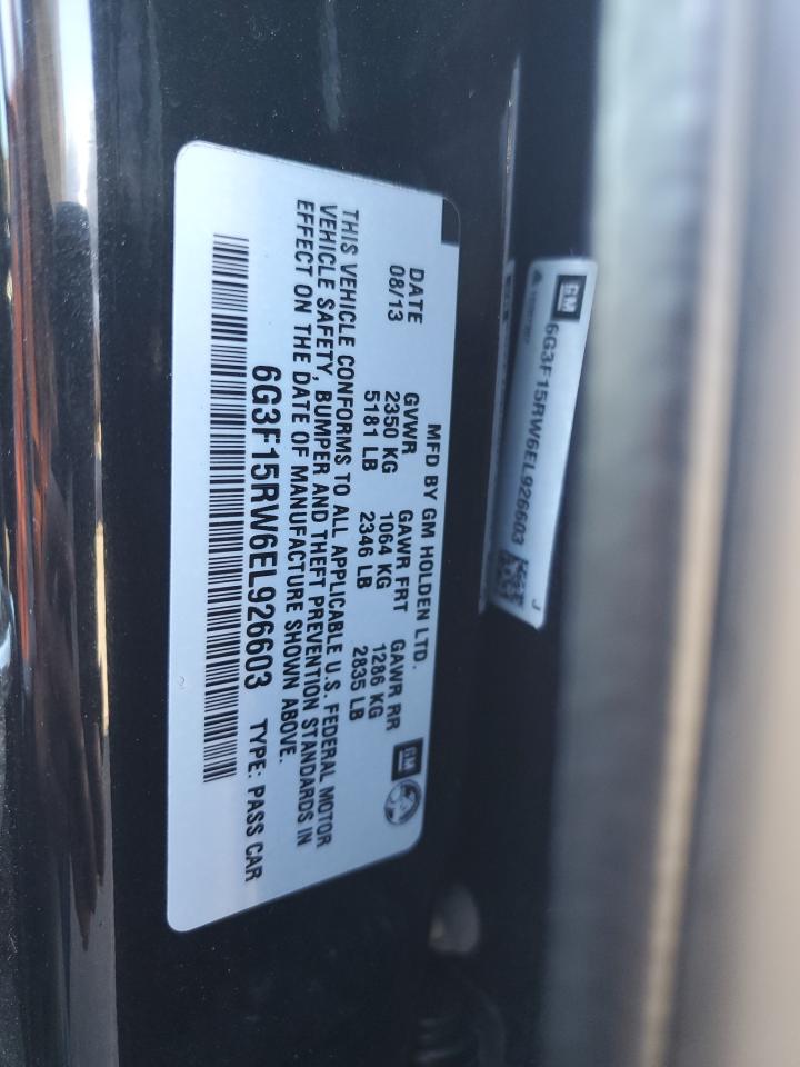 2014 Chevrolet Ss VIN: 6G3F15RW6EL926603 Lot: 82621405