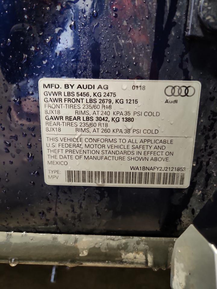 2018 Audi Q5 Premium Plus VIN: WA1BNAFY2J2121853 Lot: 86510755