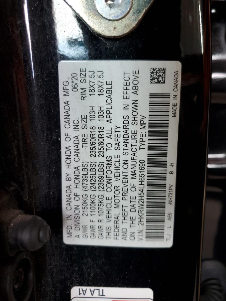 2020 Honda Cr-V Ex VIN: 2HKRW2H54LH651690 Lot: 85167625