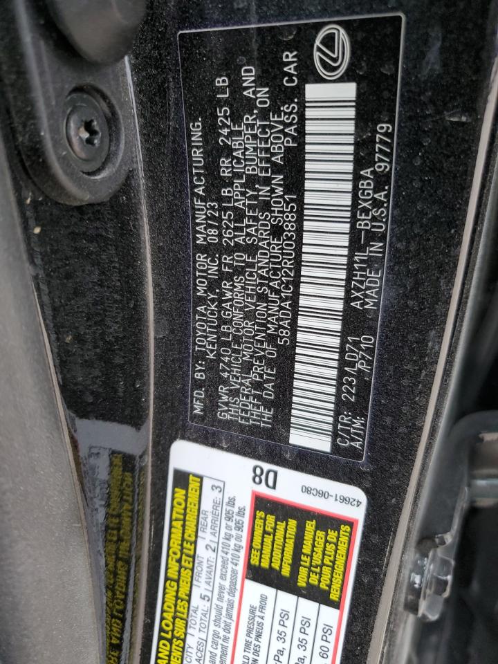 2024 Lexus Es 300H Base VIN: 58ADA1C12RU038851 Lot: 82108265