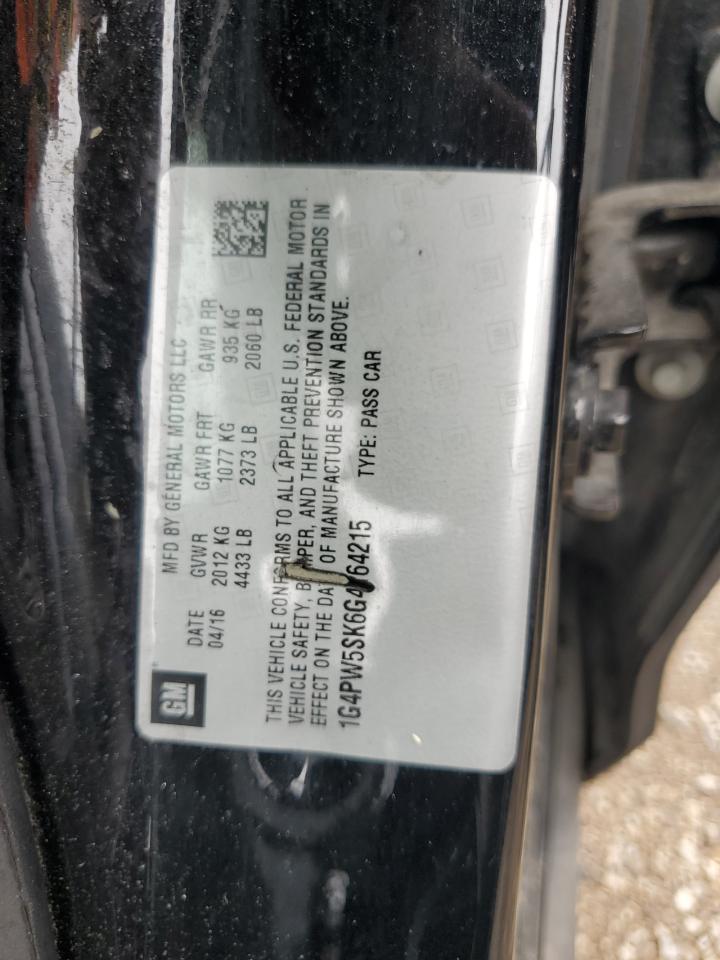 2016 Buick Verano Sport Touring VIN: 1G4PW5SK6G4164215 Lot: 85358295