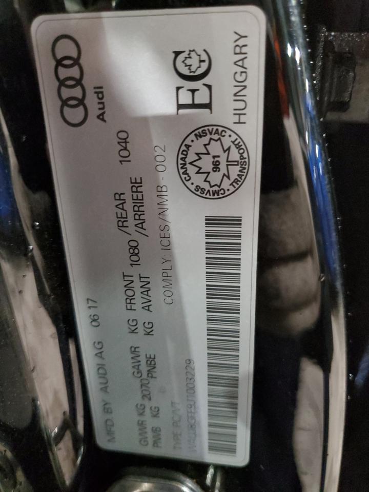 2018 Audi A3 Premium Plus VIN: WAUJ8GFF9J1003229 Lot: 90385325