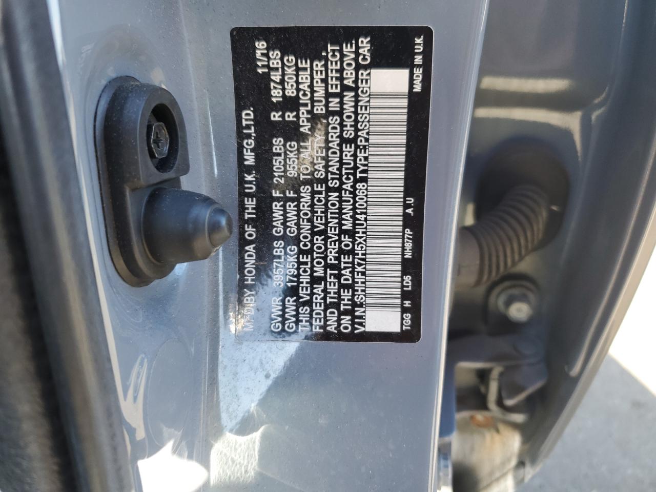 2017 Honda Civic Ex VIN: SHHFK7H5XHU410068 Lot: 85844915