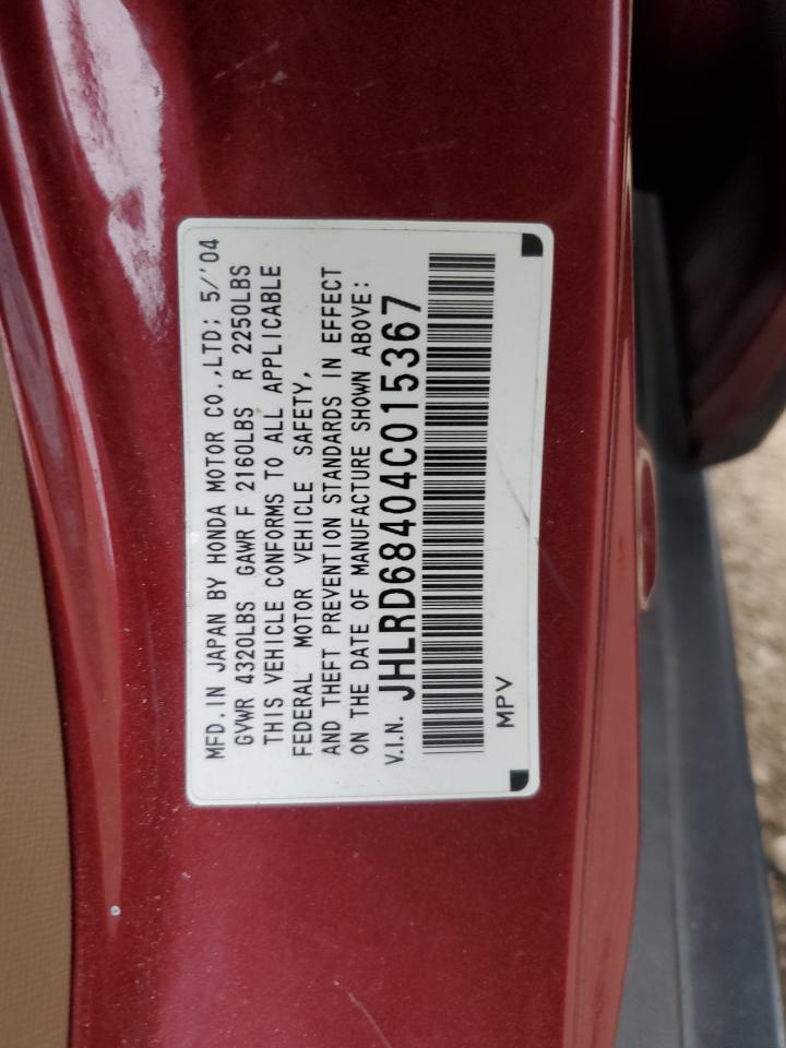 2004 Honda Cr-V Lx VIN: JHLRD68404C015367 Lot: 82536475