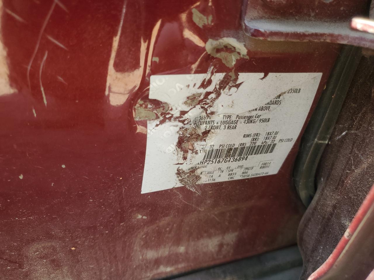 2007 Ford Five Hundred Limited VIN: 1FAHP25167G136894 Lot: 82552225