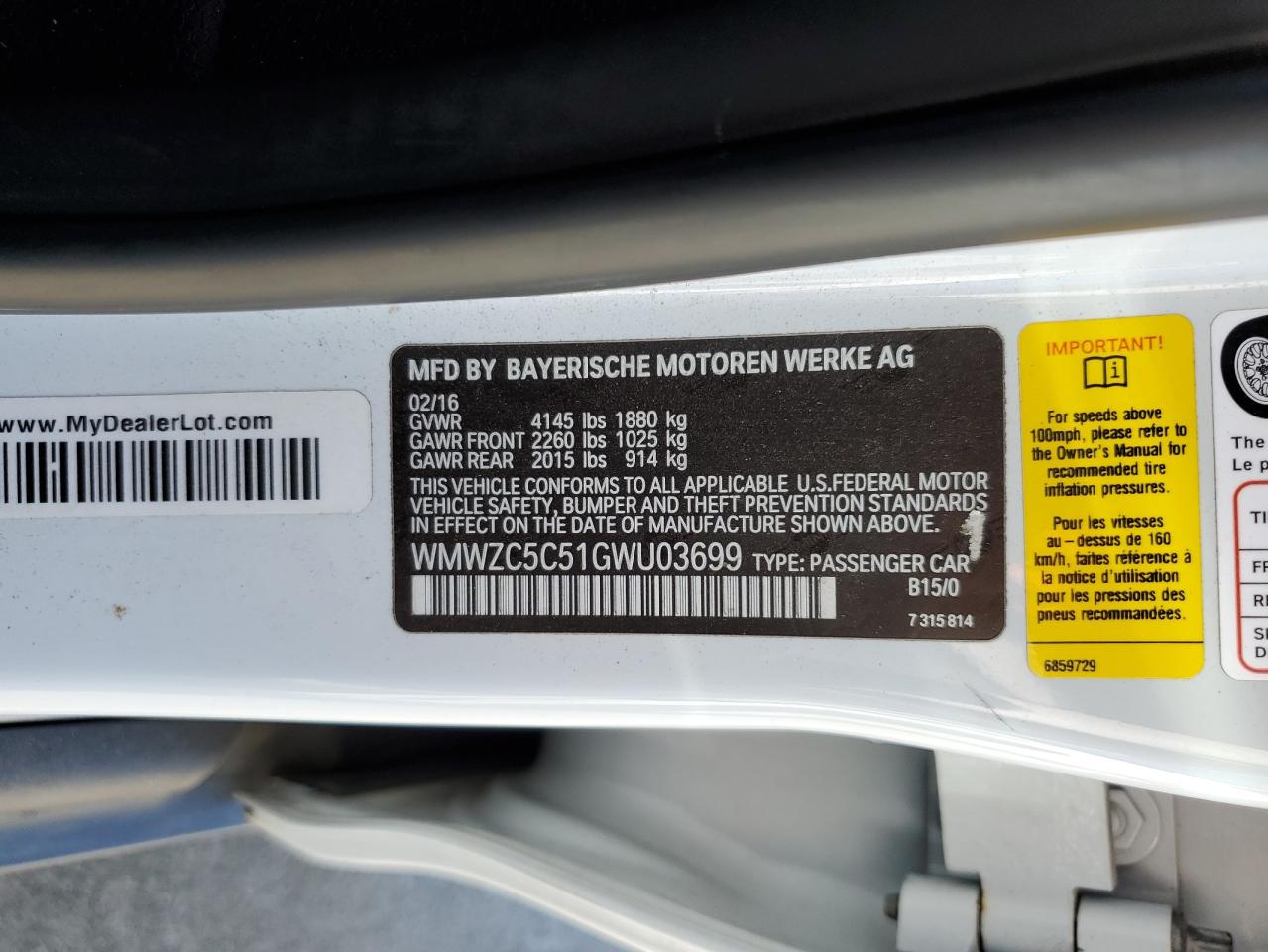 2016 Mini Cooper S Countryman VIN: WMWZC5C51GWU03699 Lot: 84374115