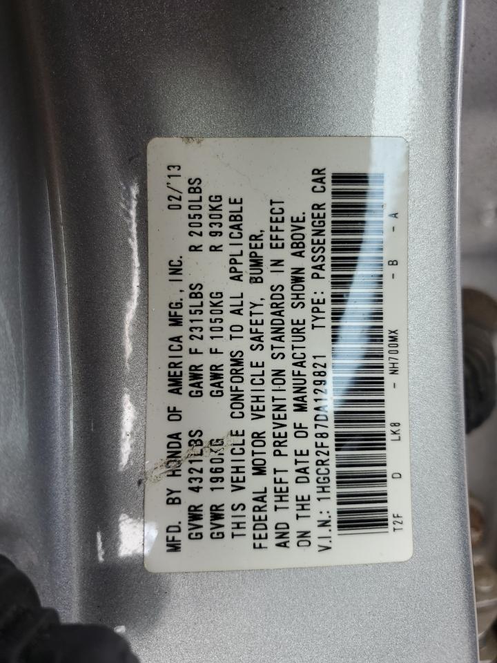 2013 Honda Accord Exl VIN: 1HGCR2F87DA129821 Lot: 85508565