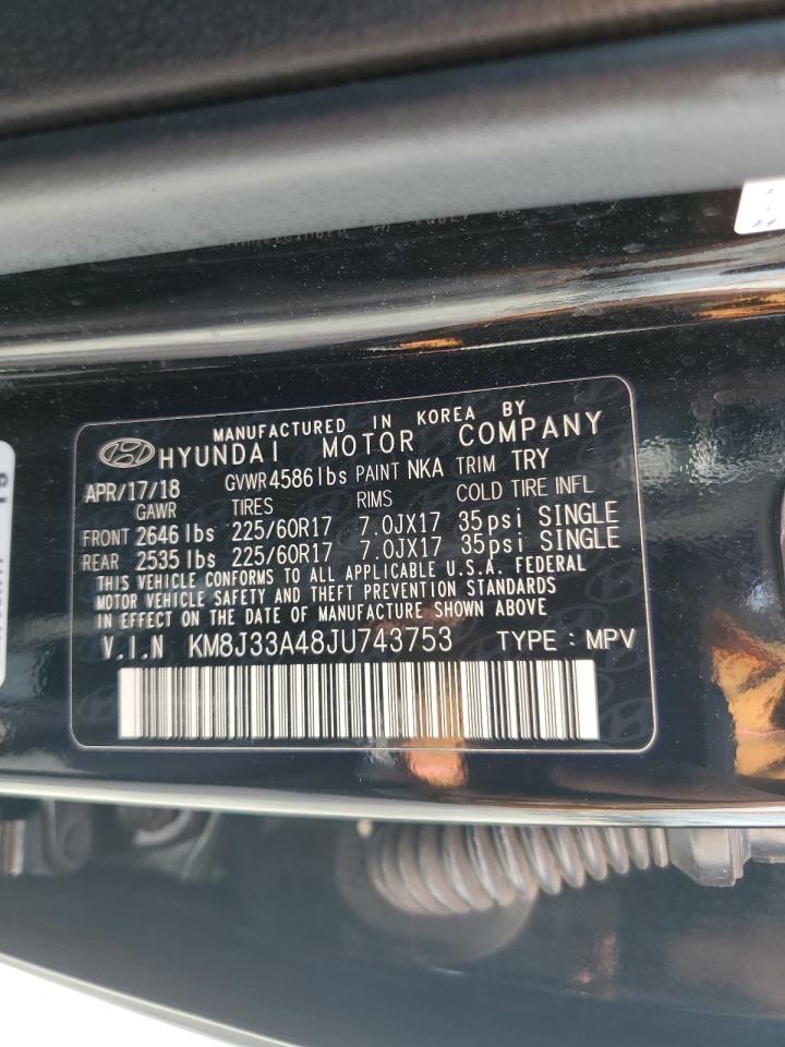 2018 Hyundai Tucson Sel VIN: KM8J33A48JU743753 Lot: 82296395