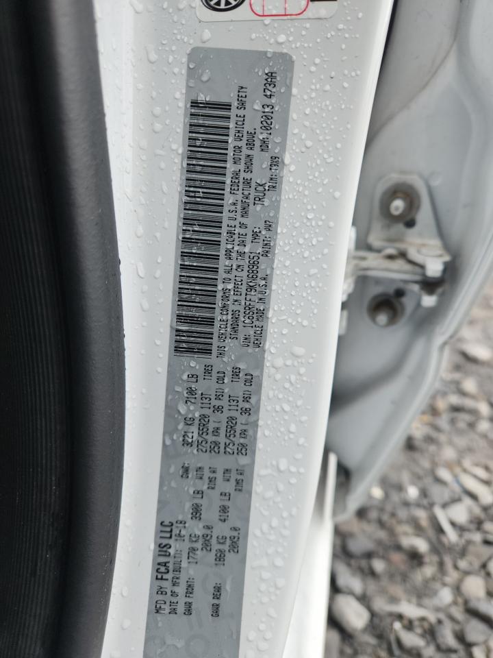 2019 Ram 1500 Big Horn/Lone Star VIN: 1C6SRFFT9KN689651 Lot: 86094415