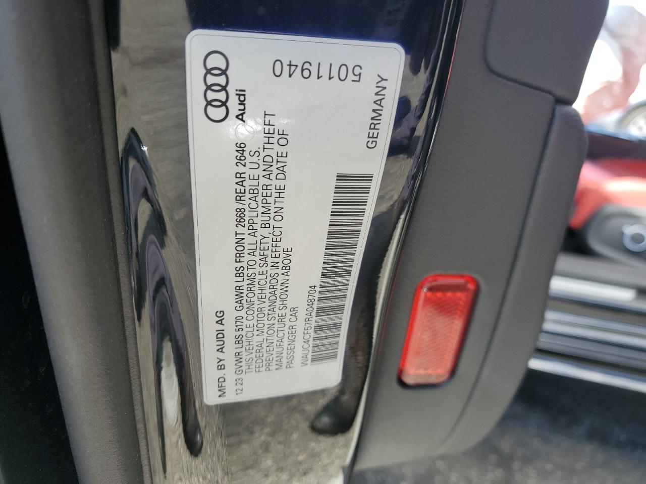 2024 Audi S5 Premium Plus VIN: WAUC4CF57RA048704 Lot: 84710425