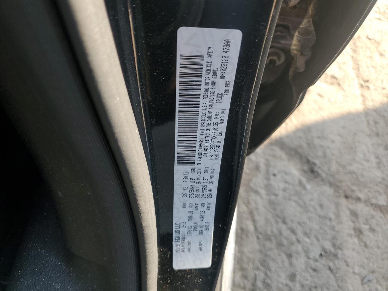 2019 Ram 1500 Big Horn/Lone Star VIN: 1C6SRFFTXKN710135 Lot: 86158785