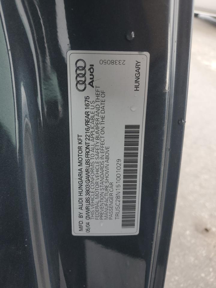 2005 Audi Tt VIN: TRUSC28N151001029 Lot: 90355875