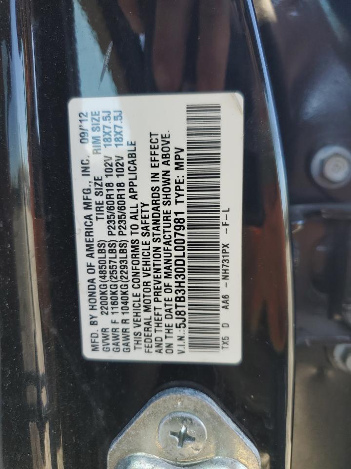 2013 Acura Rdx VIN: 5J8TB3H30DL007981 Lot: 90296345