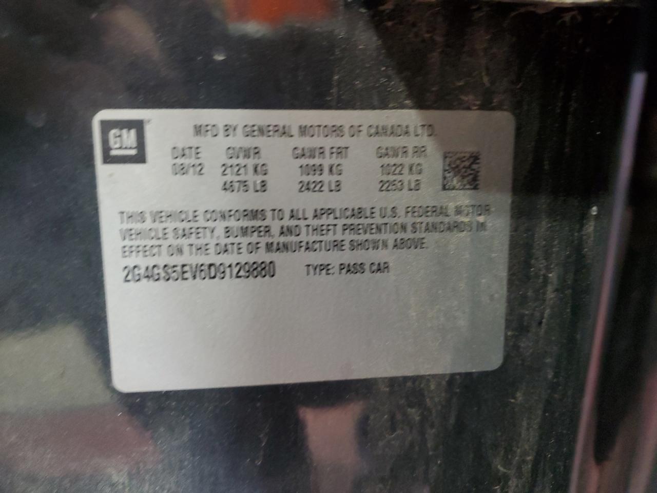 2013 Buick Regal Premium VIN: 2G4GS5EV6D9129880 Lot: 82438455