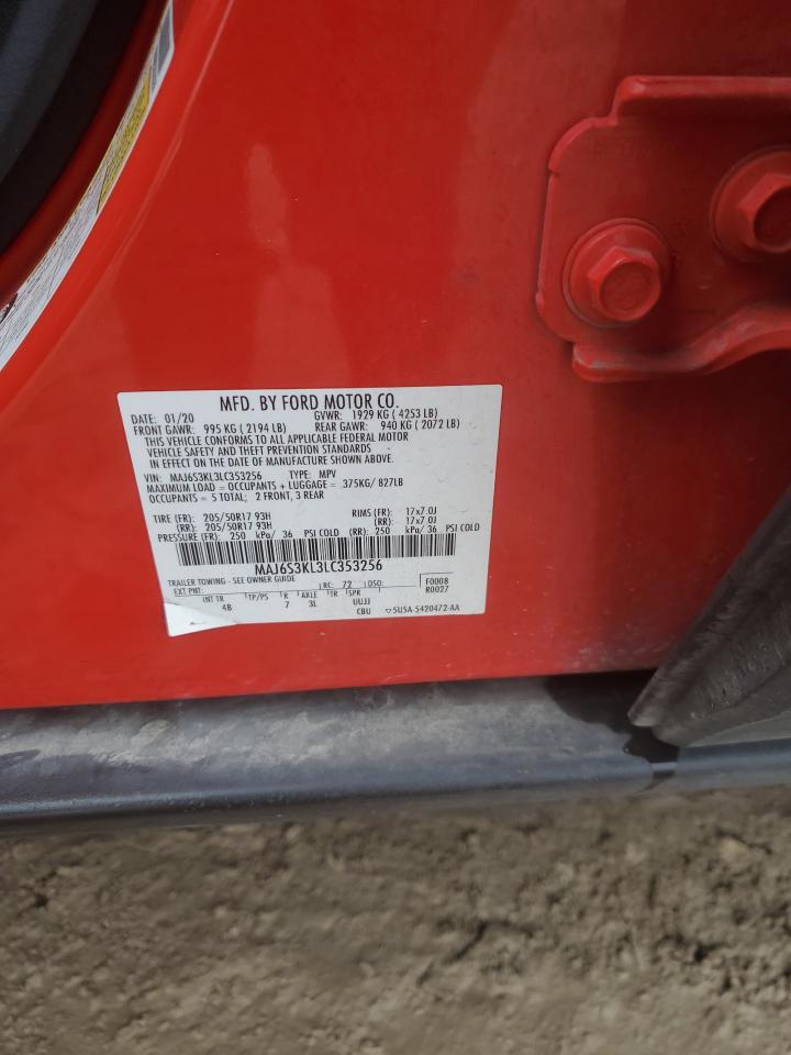 2020 Ford Ecosport Titanium VIN: MAJ6S3KL3LC353256 Lot: 90355935