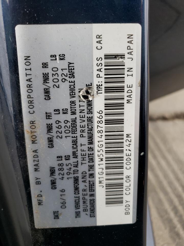 2016 Mazda 6 Grand Touring VIN: JM1GJ1W55G1487866 Lot: 87020045