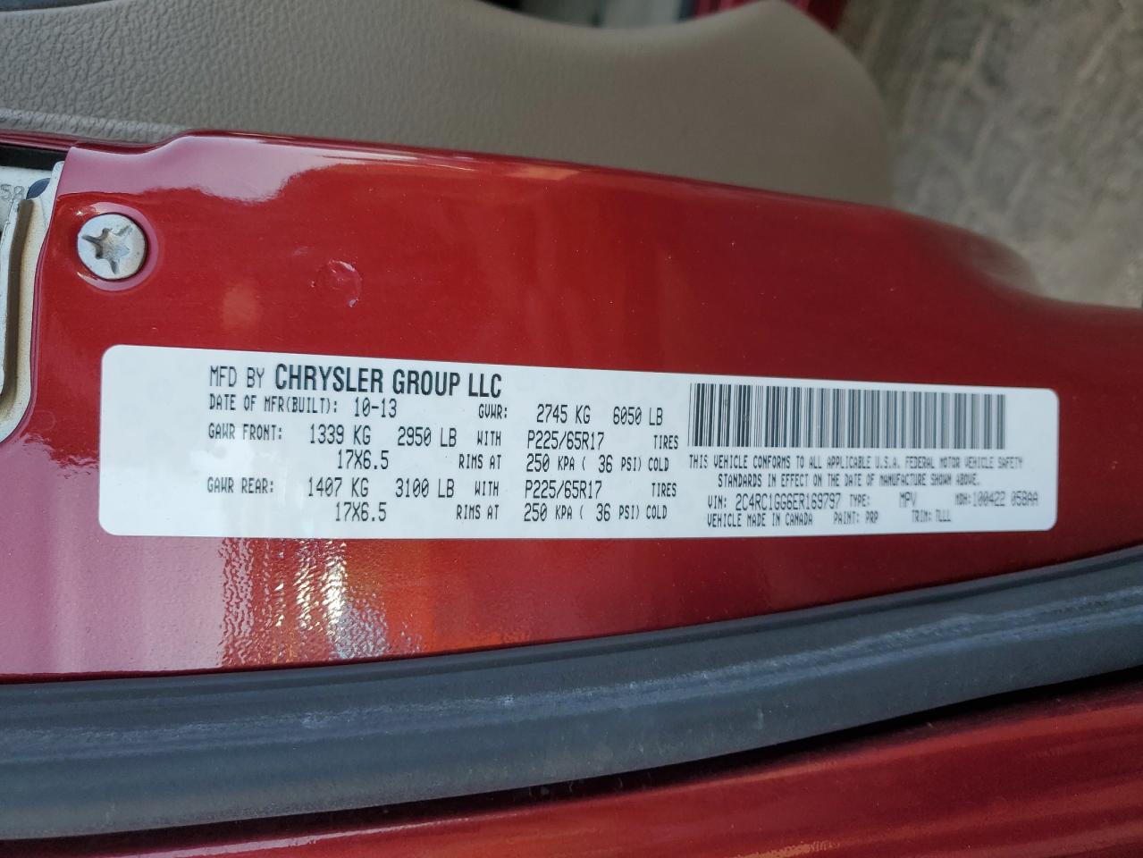 2014 Chrysler Town & Country Limited VIN: 2C4RC1GG6ER169797 Lot: 90133105