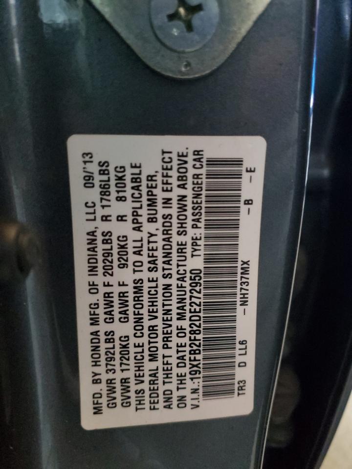 2013 Honda Civic Ex VIN: 19XFB2F82DE272950 Lot: 82374665