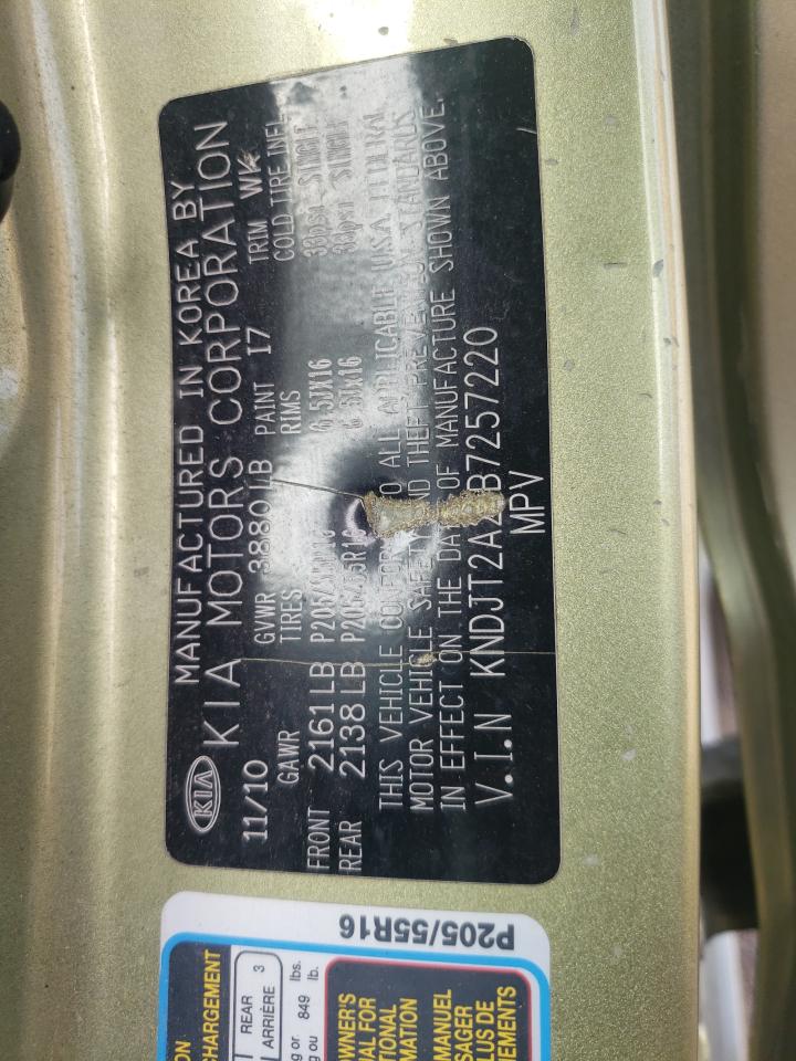 2011 Kia Soul + VIN: KNDJT2A21B7257220 Lot: 84707085