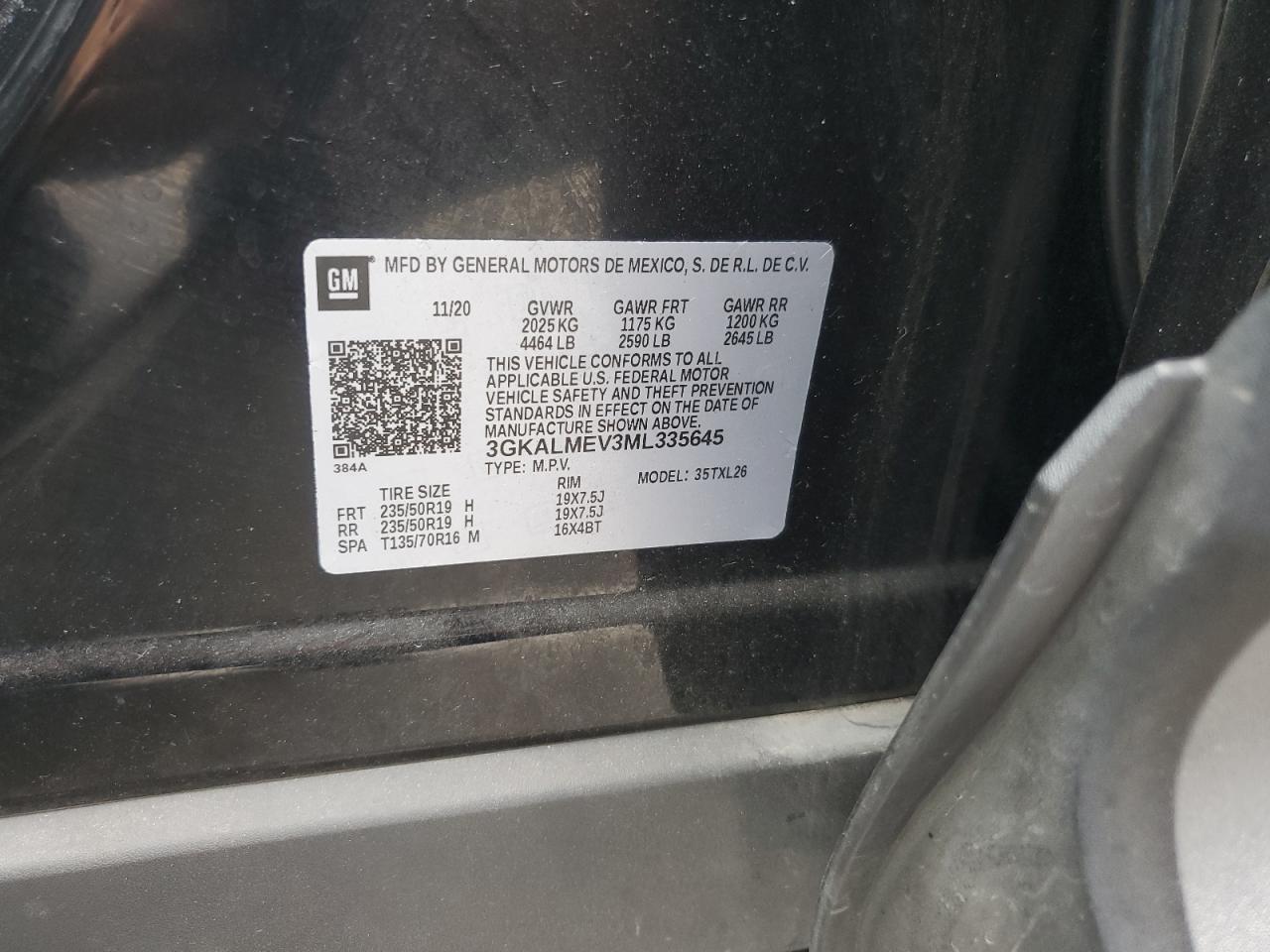 2021 GMC Terrain Sle VIN: 3GKALMEV3ML335645 Lot: 86522105