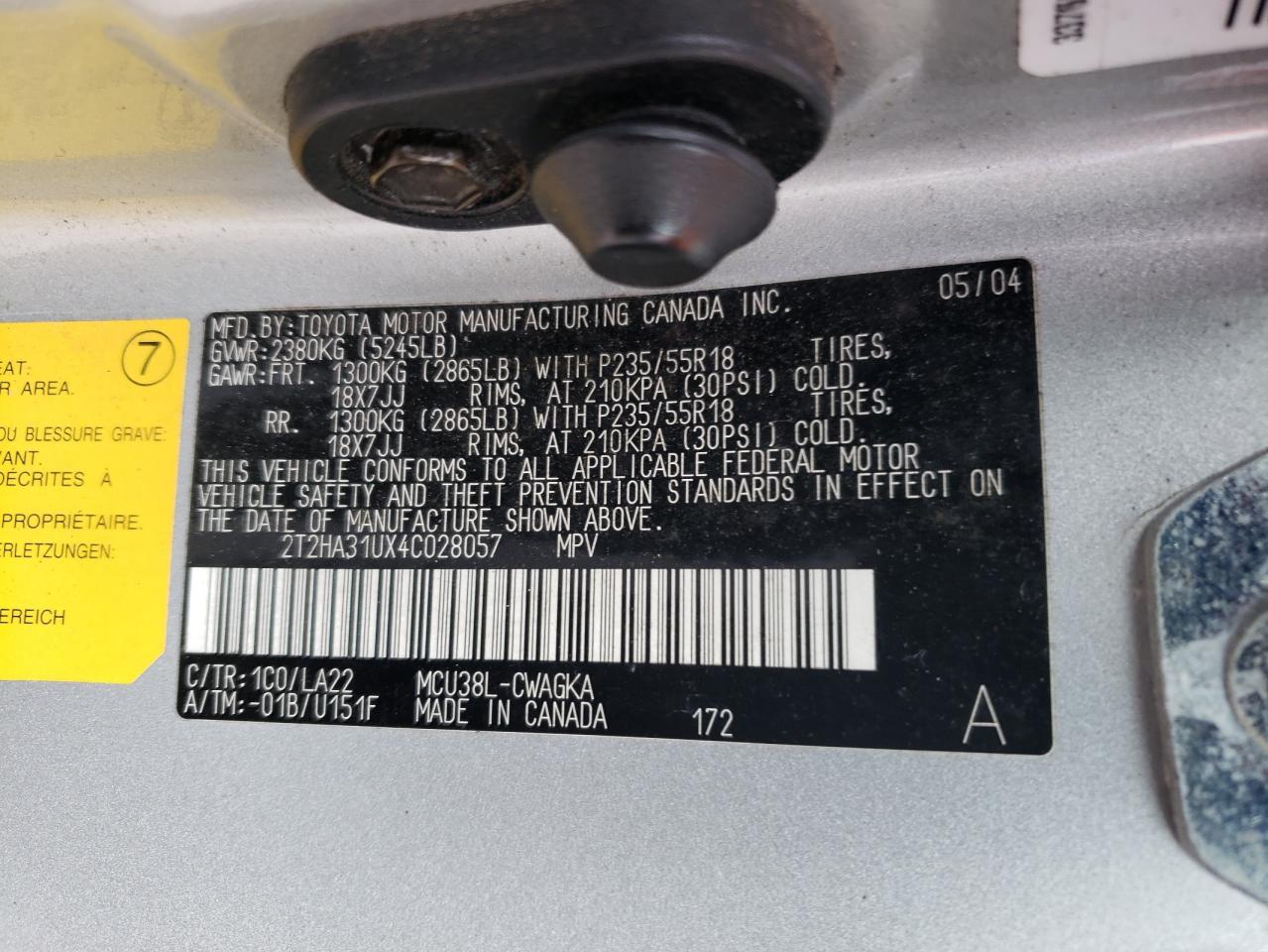 2004 Lexus Rx 330 VIN: 2T2HA31UX4C028057 Lot: 89808115