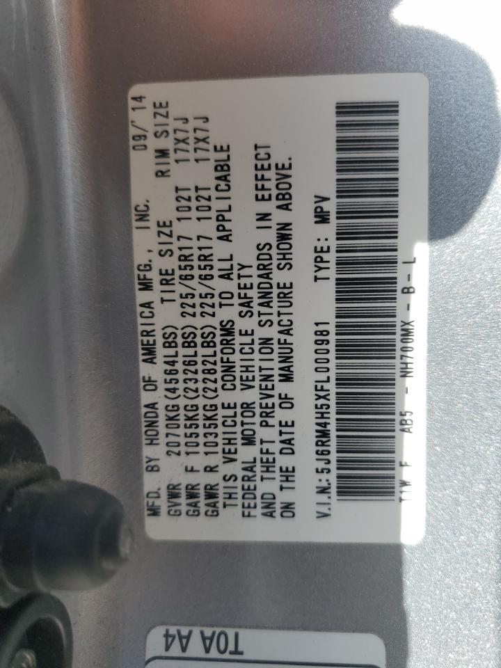 2015 Honda Cr-V Ex VIN: 5J6RM4H5XFL000981 Lot: 85006645