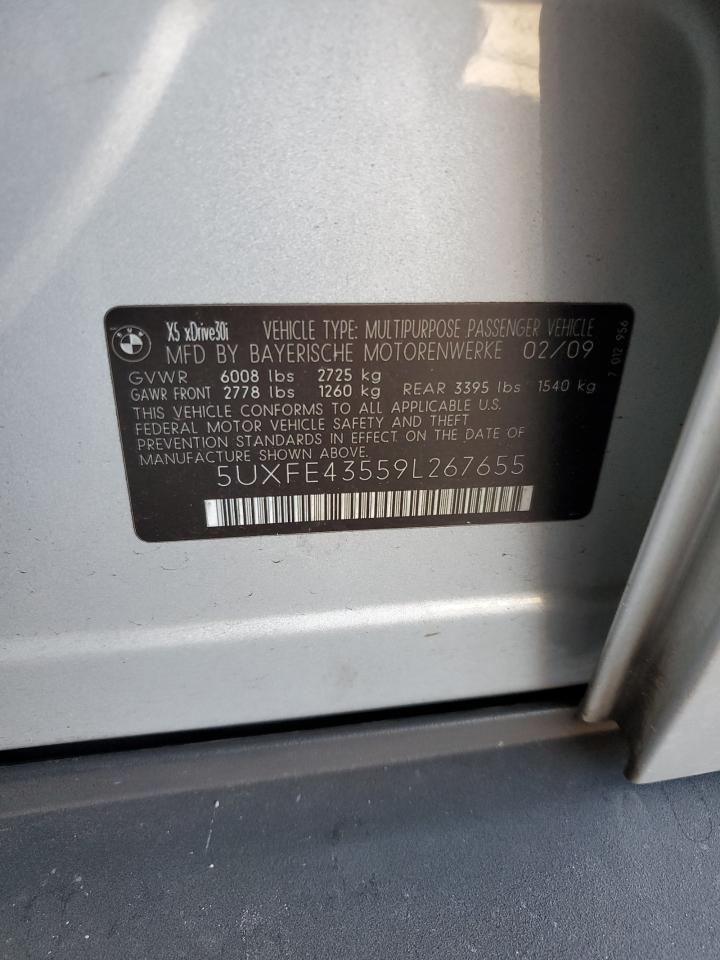 2009 BMW X5 xDrive30I VIN: 5UXFE43559L267655 Lot: 84960415