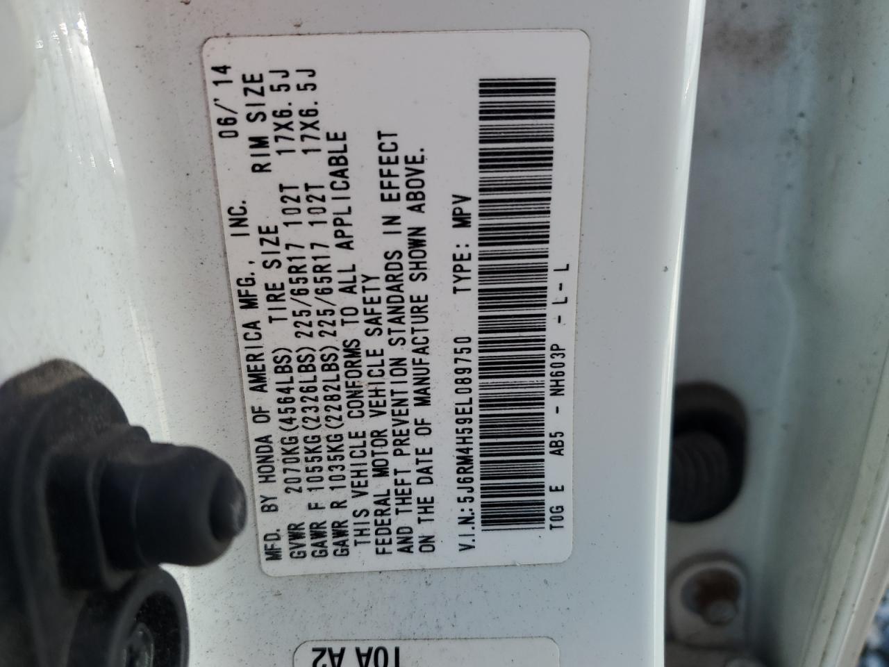 2014 Honda Cr-V Ex VIN: 5J6RM4H59EL089750 Lot: 81952975