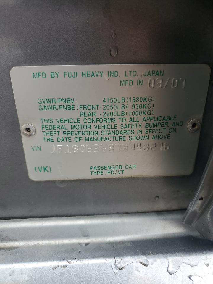 2007 Subaru Forester 2.5X VIN: JF1SG63687H748276 Lot: 85645285