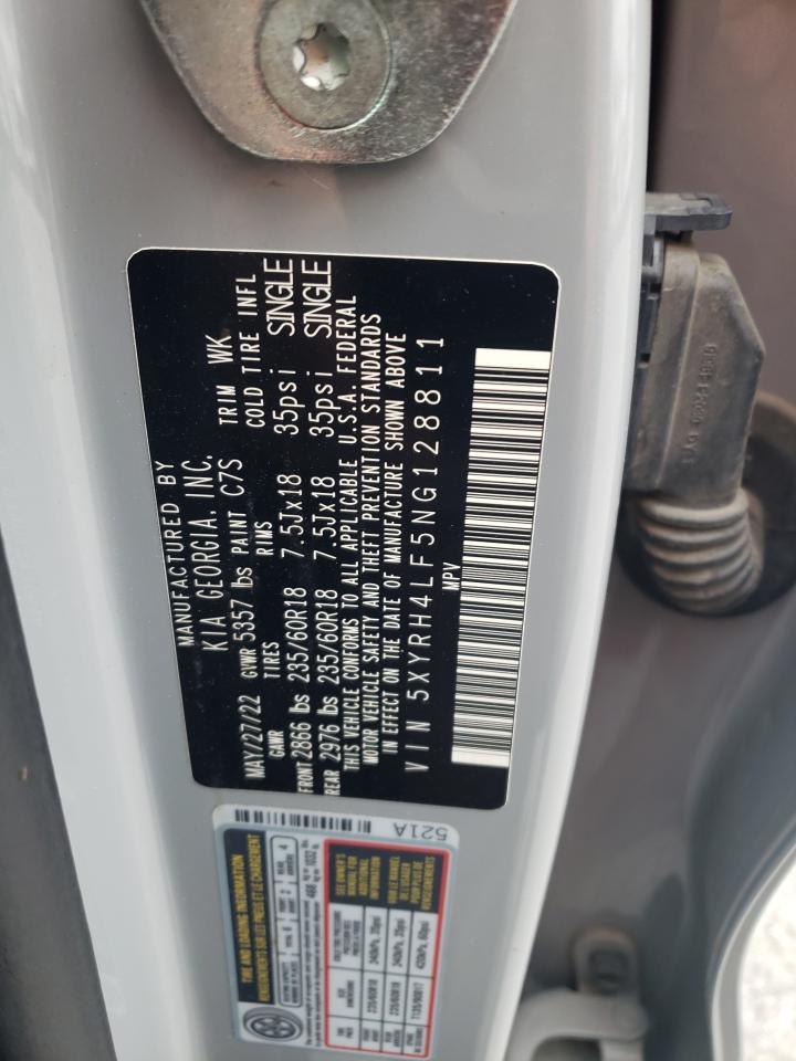 2022 Kia Sorento Ex VIN: 5XYRH4LF5NG128811 Lot: 89436725