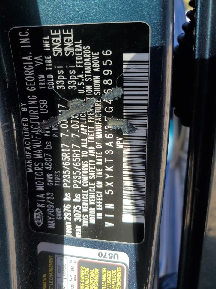 2014 Kia Sorento Lx VIN: 5XYKT3A63EG468956 Lot: 82513065